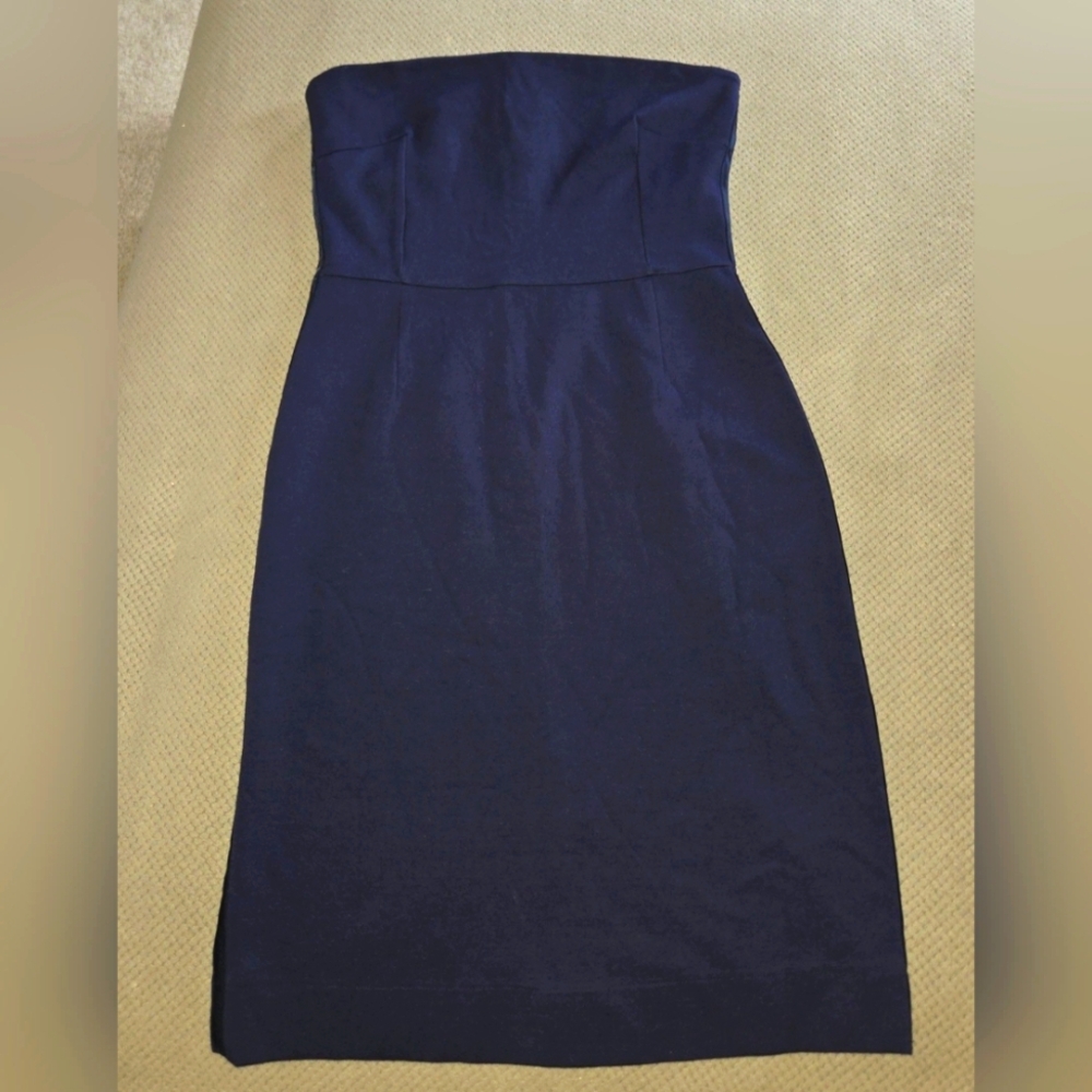 Gap Women’s stretch knit strapless fitted Bodycon dress navy blue 10